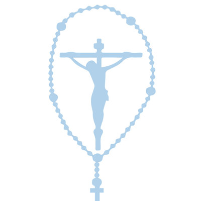 Décalcomanie murale crucifix rosary