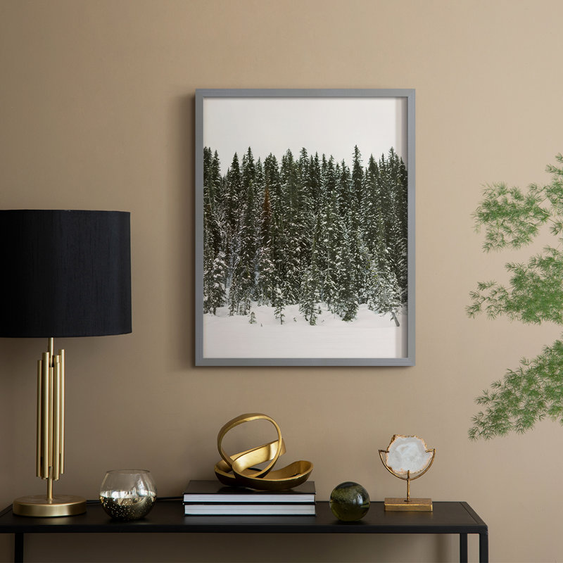 «Christmas Tree Forest», reproduction encadrée - bois massif, H 30 po x l 24 po, Gris