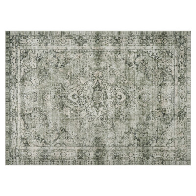 Machine Washable Low-Pile Vintage Rugs With Non-Shedding for Entryway Nursery Bedroom Living Room for Kitchen Bedside Entrance Thick and Soft Durable Easy to Clean