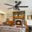 Farmhouse Ceiling Fan With Light And Remote, Industrial Caged Flush Mount Ceiling Fans For Bedroom (Bulbs not Included)-1285245394-1284790417