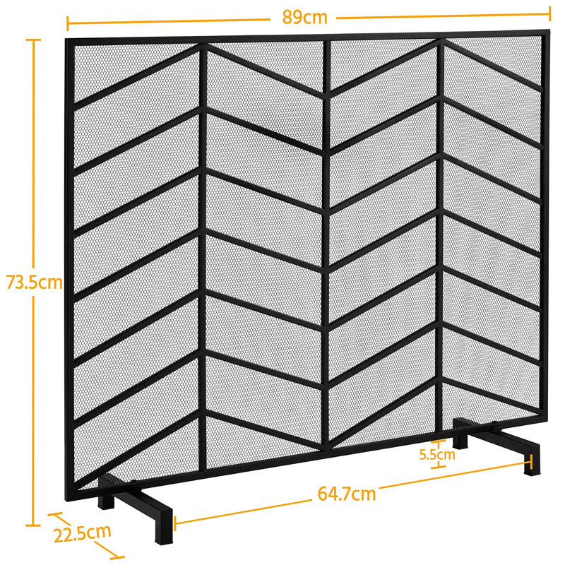 Amaryn 187.96cm x 57.15cm Steel Spark Screen