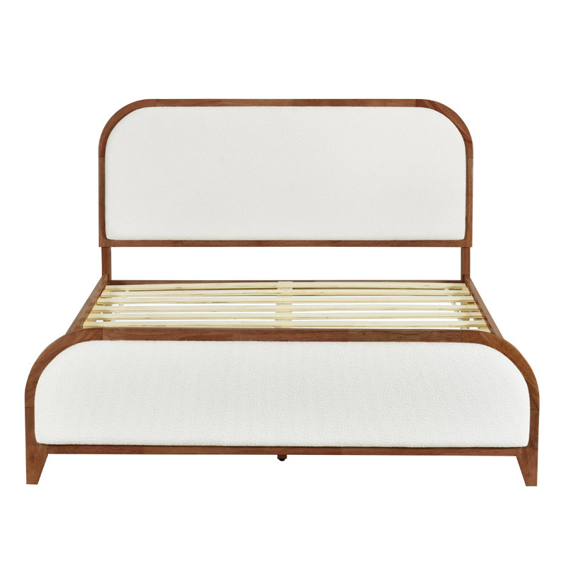 Structure de lit tapissier Lorrell Boucle, Noyer