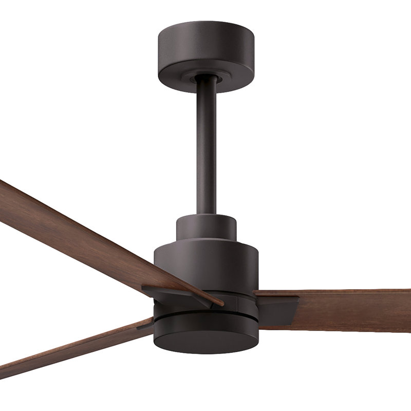 Alessandra Outdoor Downrod Ceiling Fan, Textured Bronze, Walnut