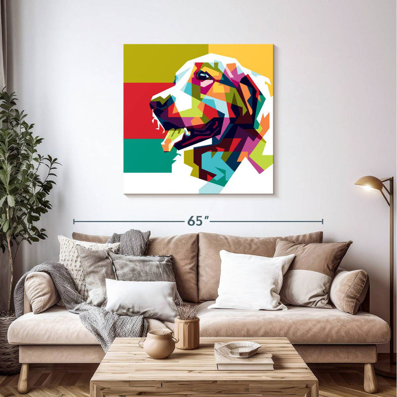 Golden retriever Brampt abstrait, H 39 po x l 39 po