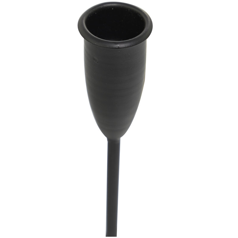 Modern metal candelabra holder Galya, Noir, H 9,65 po x l 21,2 po x P 8,05 po