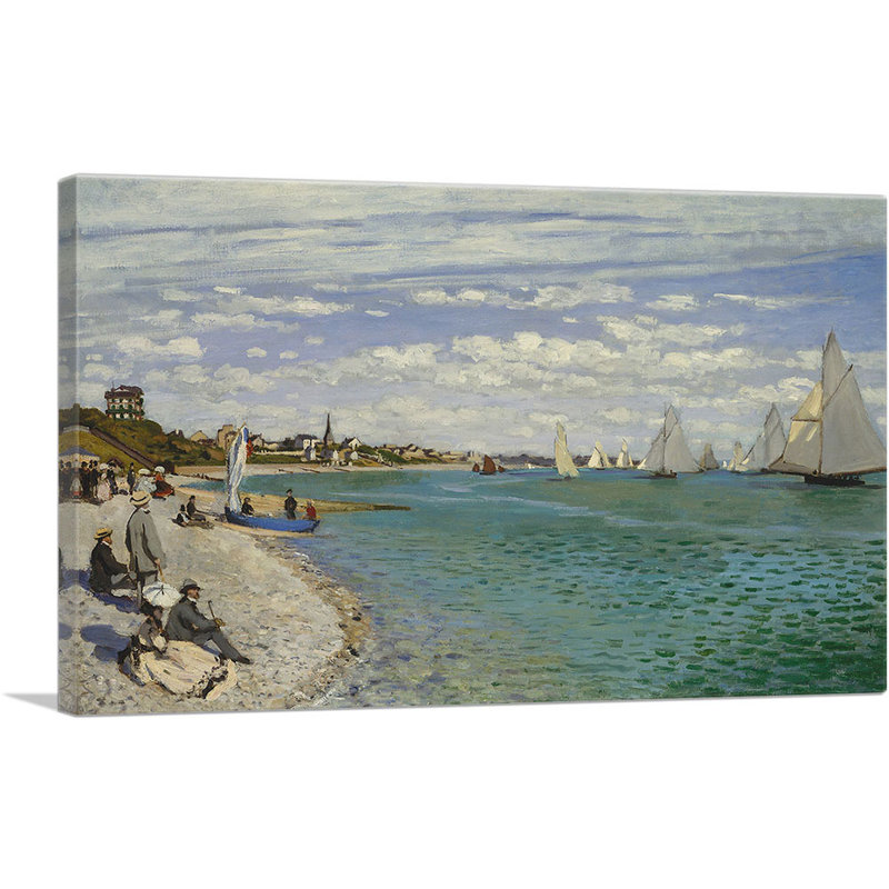 «Regatta at Sainte-Adresse 1867» par Claude Monet, reproduction d'art sur toile tendue, H 12 po x l 18 po x 1,5 po