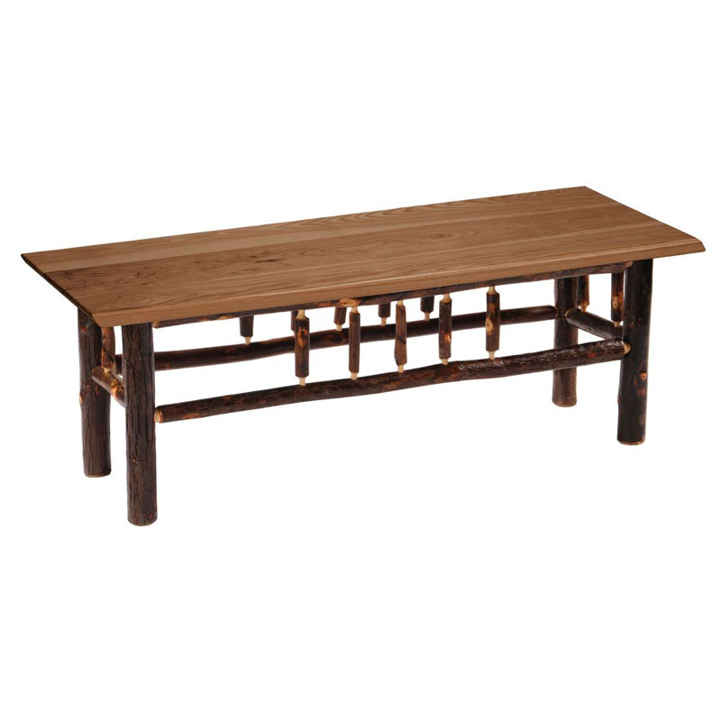 Hickory Solid Wood Bench, Rustic Alder, 6-foot