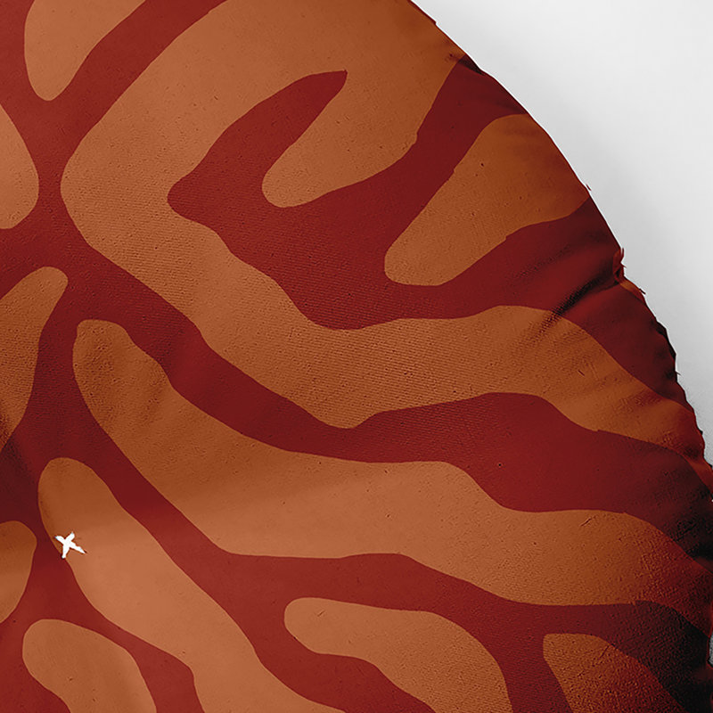 1_Oreiller de sol touffeté à motif de rayures animales, 30 po x 30 po, Orange