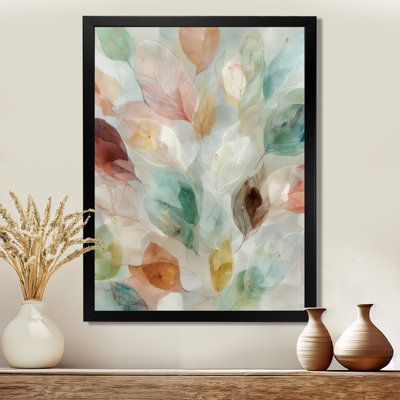 «Soft Leaves In Hazy Watercolor - Plants», impression sur toile botanique verte