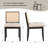 19.6" Wide Side Chair Modern Solid Wood Dining Chair with Rattan Backrest-689451425