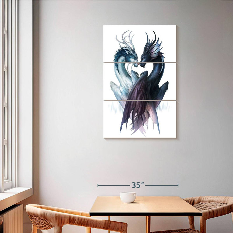 Kelan Yin And Yang Dragons, 57" H x 36" W
