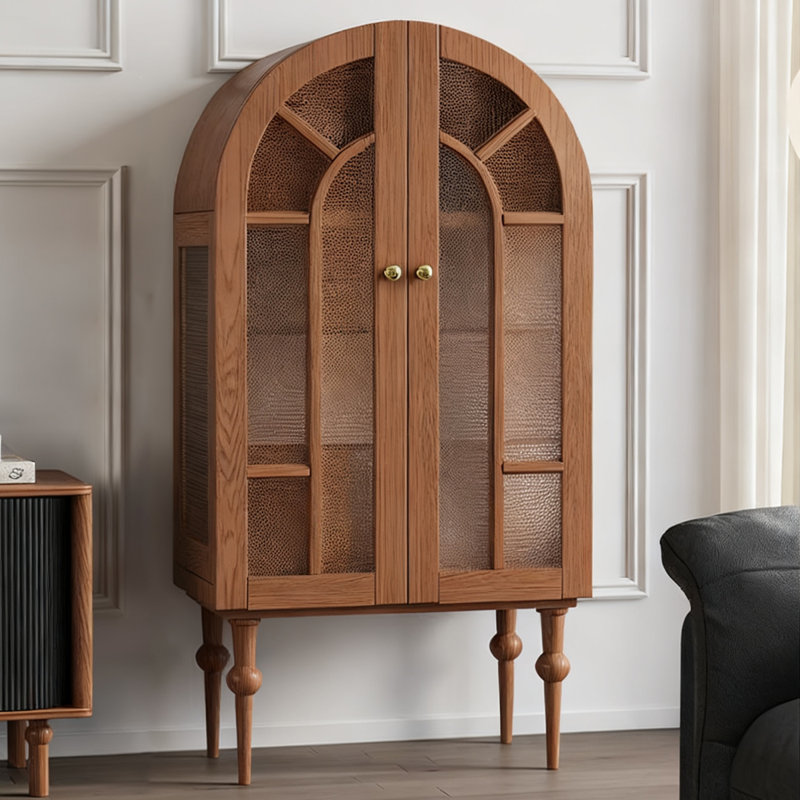 Vitrines en bois massif brun rougeâtre