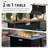 24.4" H x 45" W Outdoor Propane Fire Pit Table with Lid-503431346