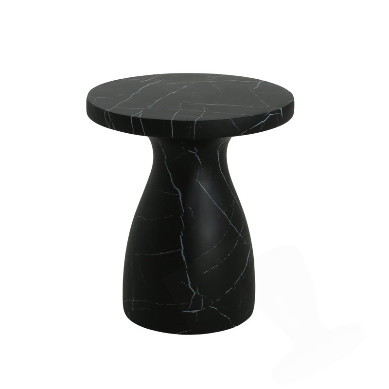 Table d'appoint d'extérieur en travertin MGO, table de bout en béton léger, Noir