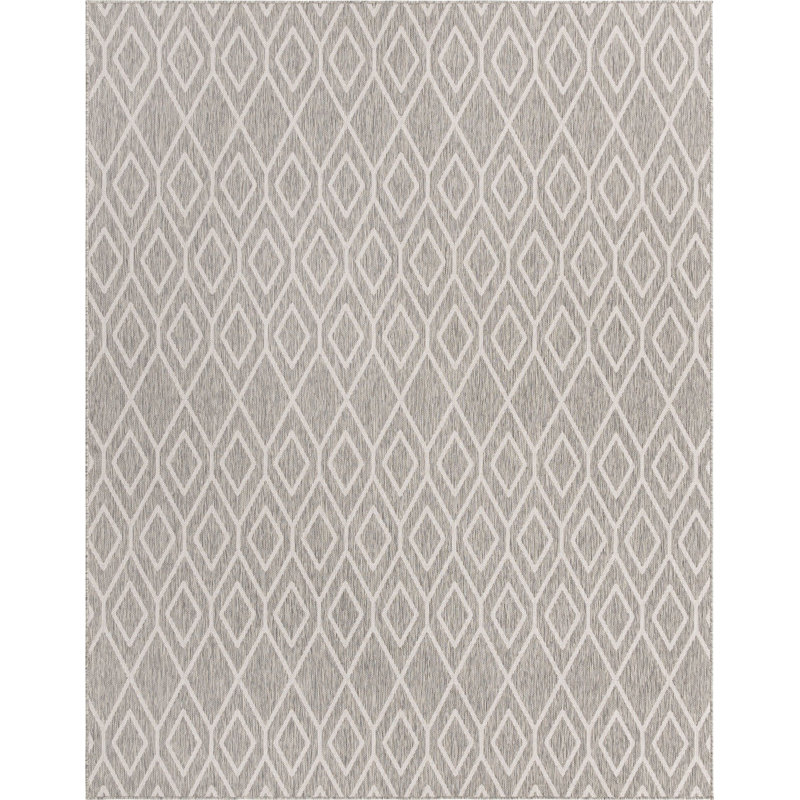 Outdoor Destiny Area Rug Ash Gray Color, Rectangle 2'2" x 3'