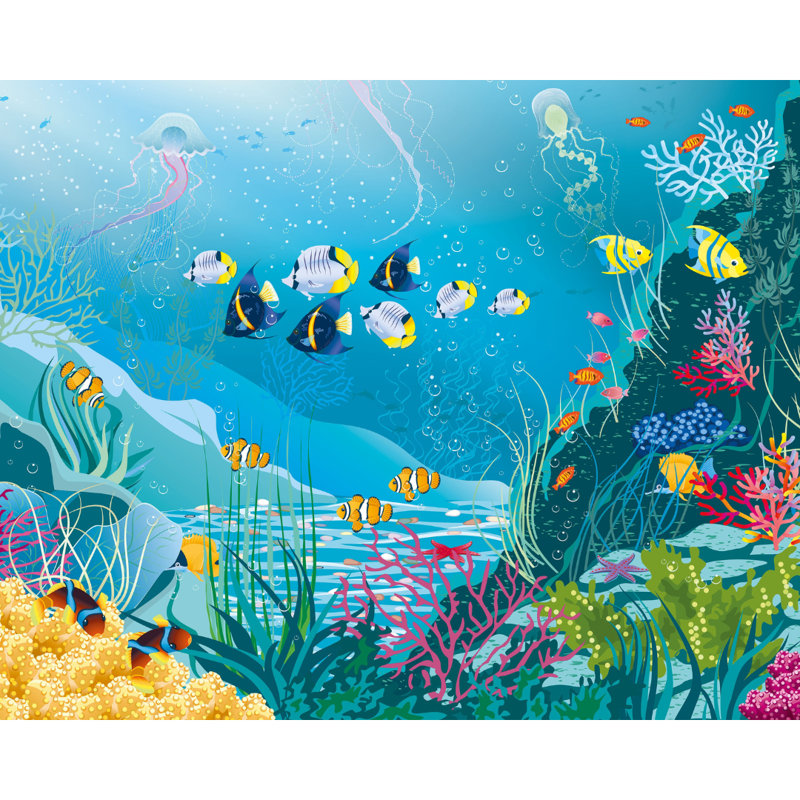 Under The Sea Adventure - Wall Mural, Blue, 240cm L x 300cm W