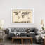 Map Of The World Map From Old Clocks by Michael Tompsett - Floater Frame Print on Canvas-2141729936-2141729942