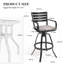 Tabouret pivotant 45,67 po avec cadre en aluminium et coussins Sunbrella (ensemble de 4)-1253296114