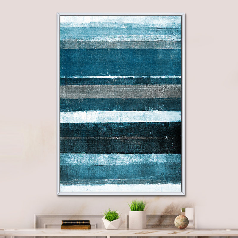Art moderne gris et bleu II 2FL47788, H 20 po x l 12 po x P 1 po, Blanc