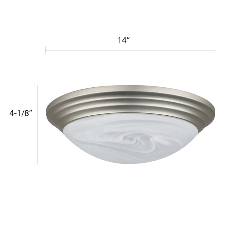 Plafonnier encastré simple 2 lumières Sanira, H 4,13 po x l 14 po x P 14 po