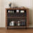 Retro Black Solid Wood Accent Cabinet-906890258