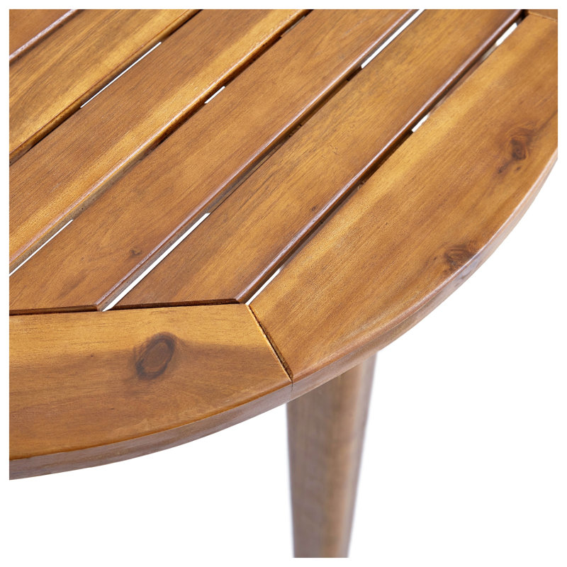 STAMFORD 27.5" Solid Acacia Wood Bistro Table, Natural Finish Outdoor Patio Side Table