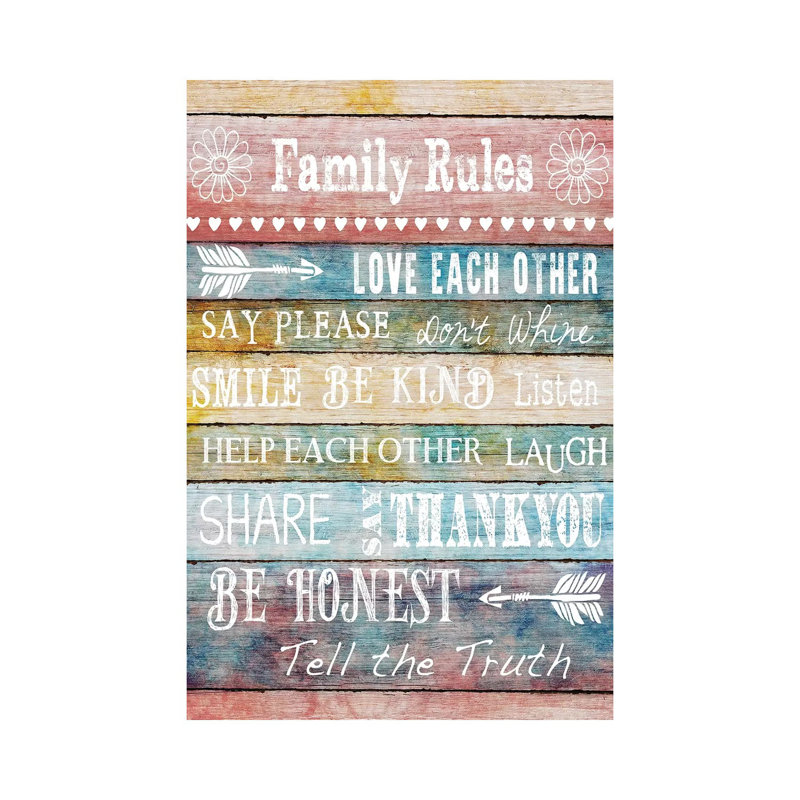 Family Rules by Conrad Knutsen - Wrapped Canvas Painting, 20.32 cm H x 30.48 cm W