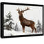 «Black Bucks in the Snow», reproduction d'art encadrée noire-929203006
