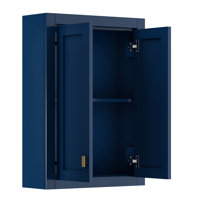 Higuera Solid Wood Bathroom Cabinet, Monarach Blue, 1