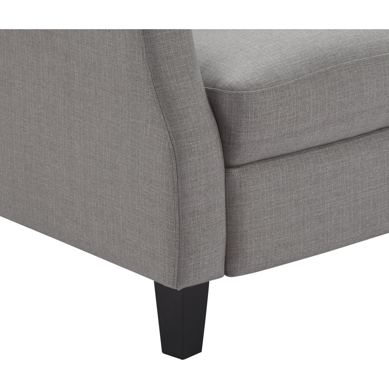Gray Microfiber Recliner Accent Chair with Metal Legs