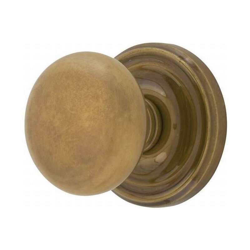 Passage Providence Knob with Regular Rose, French Antique Brass