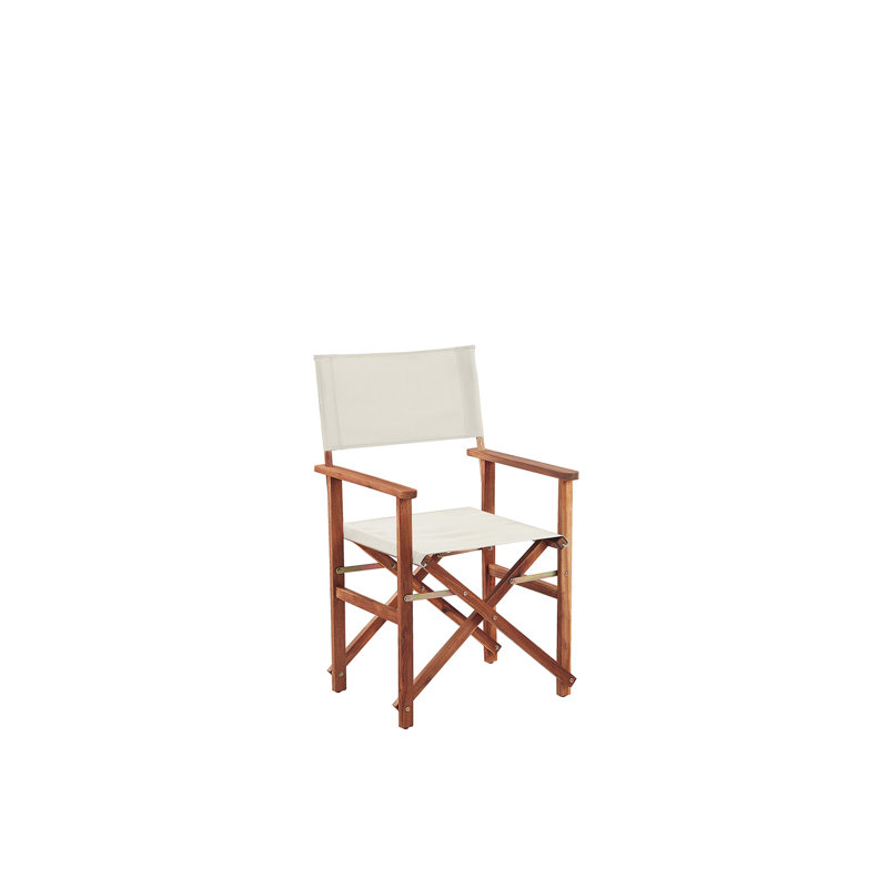 Freeburg Patio Dining Armchair with Cushion, White, Dark Wood