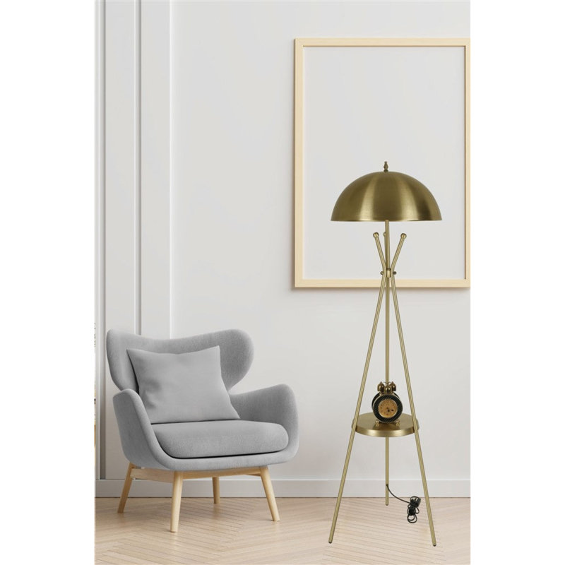 Jamarcus 165cm Traditional Floor Lamp, Gold