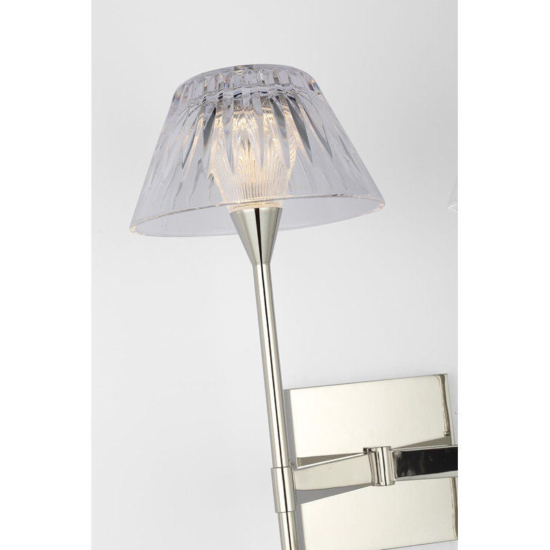 Waterford Blaze 19" 2 Light Tail Sconce with Clear Crystal, Polished Nickel