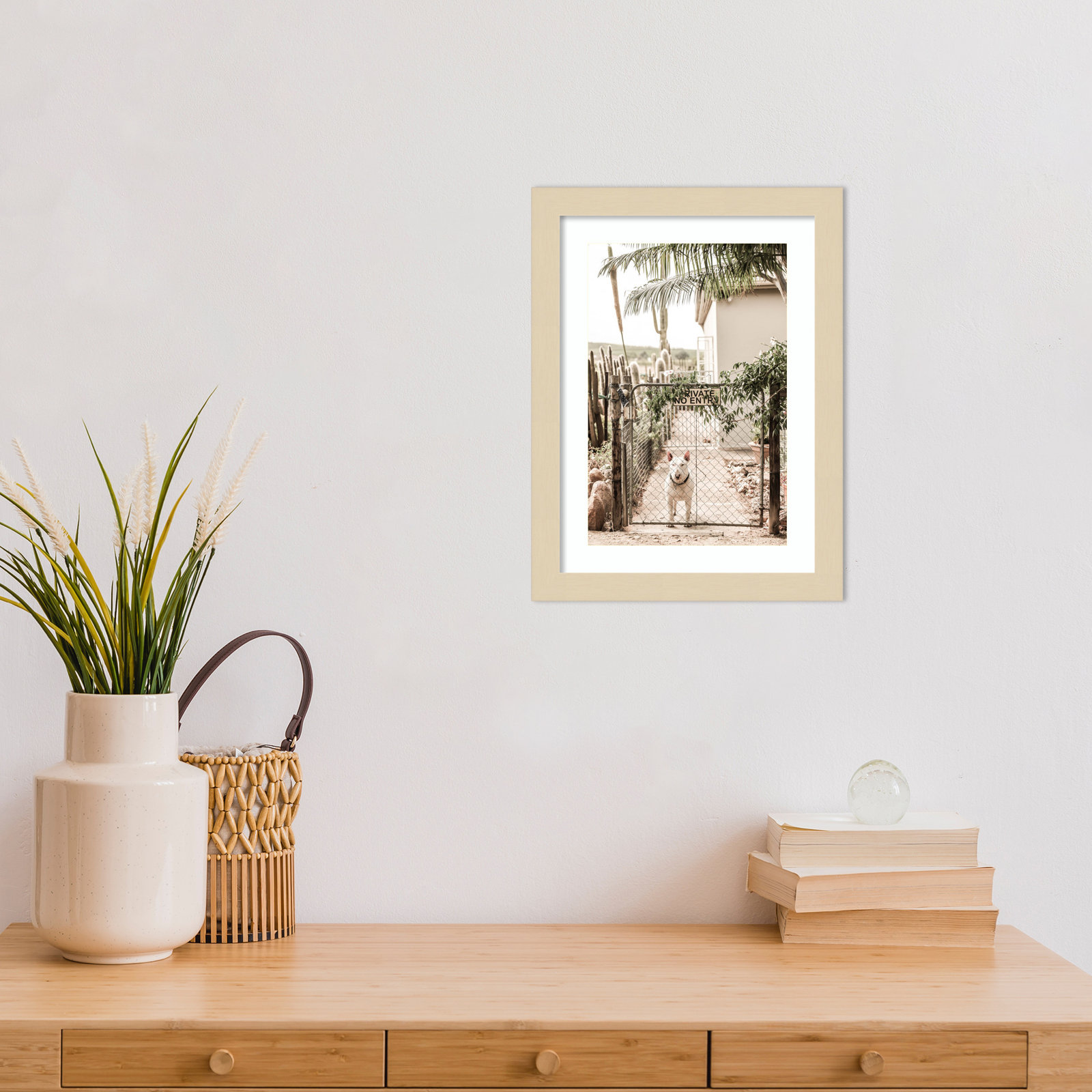 No Entry by Shot by Clint Wood Framed Wall Art Print, 13" H x 10" W, Brown