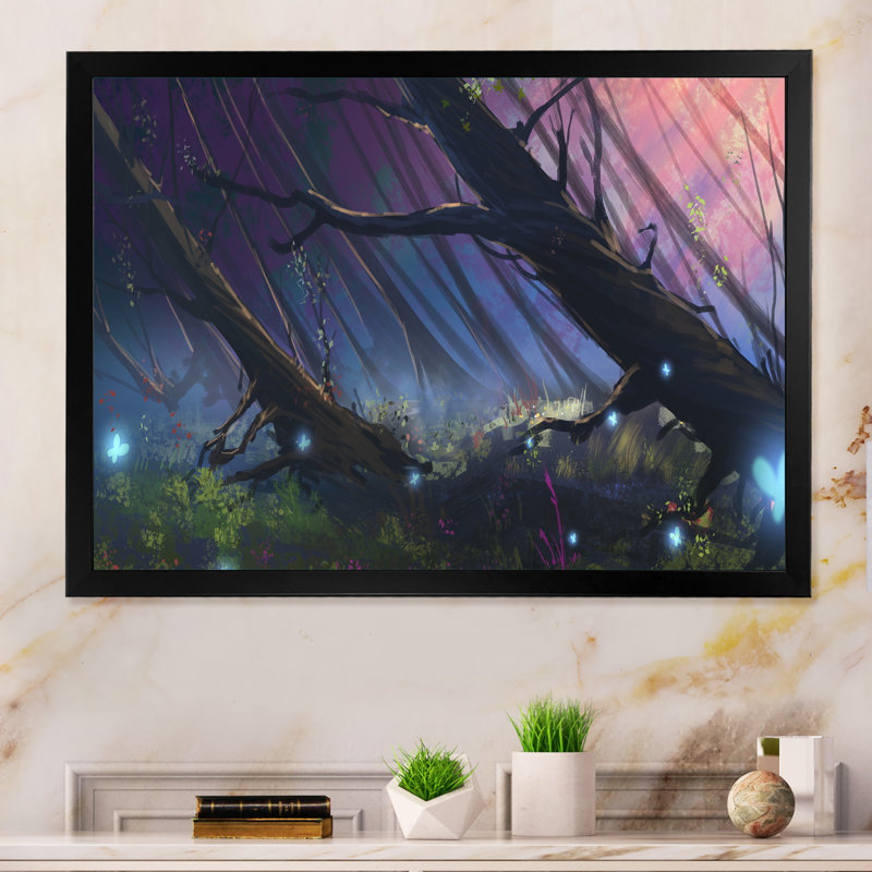 «Video Forest Magic Forest», reproduction encadrée sur toile, Cadre noir, H 8 po x l 12 po x P 1 po