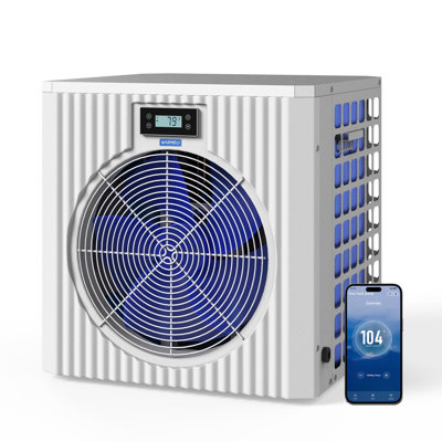 Pool Heat Pump, for 5,000 Gallons Inground/ Above Ground Pools, WiFi Capable Electric Pool Heater, COP4.1,110V