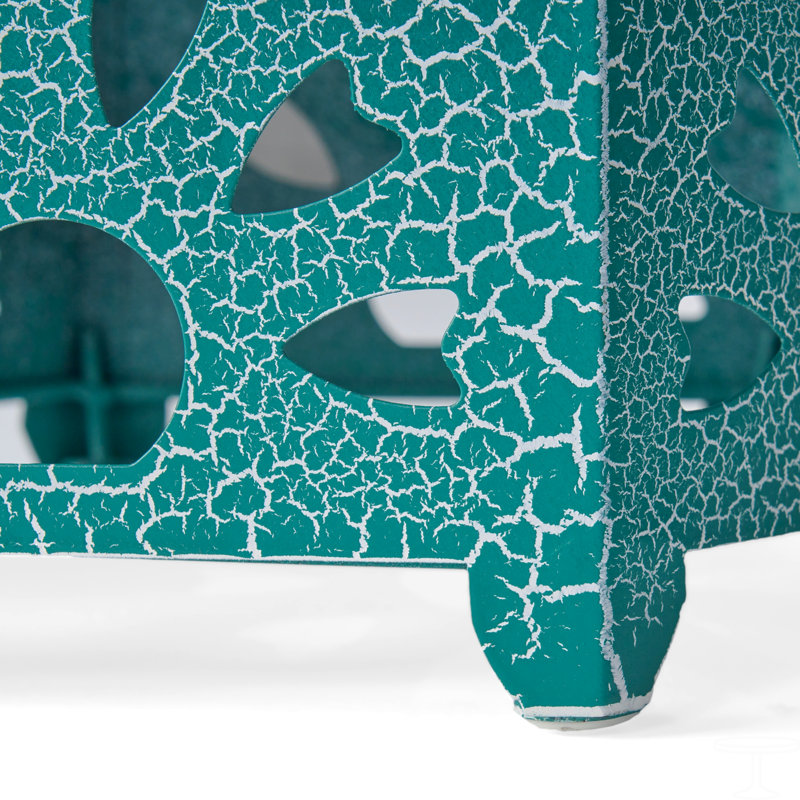 Table d'appoint 14 po avec motif de découpes de soleil, Sarcelle