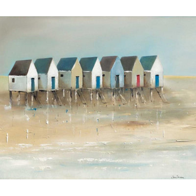 Dovecove Jauneau, Jean Gallery Wrapped Canvas Art Titled: Beach cabins I