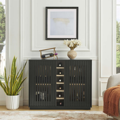 Armoire à boissons évidée cannelée Mid-Century