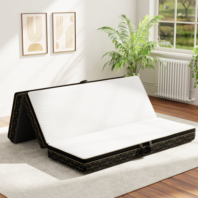 Alwyn Home Tri-fold 6'' Memory Foam Mattress, Portable Folding Murphy Bed Mattress with Washable Cover