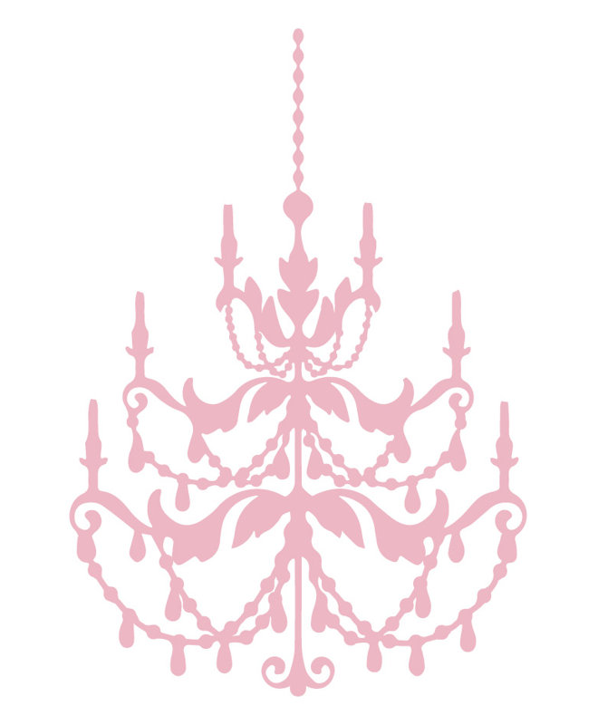 Décalcomanie murale lustre française, Rose œillet, H 24 po x l 16 po x P 0,01 po
