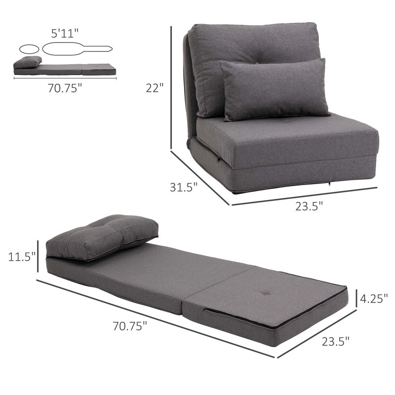Versatile Folding Sofa with Adjustable Backrest for All Home Styles