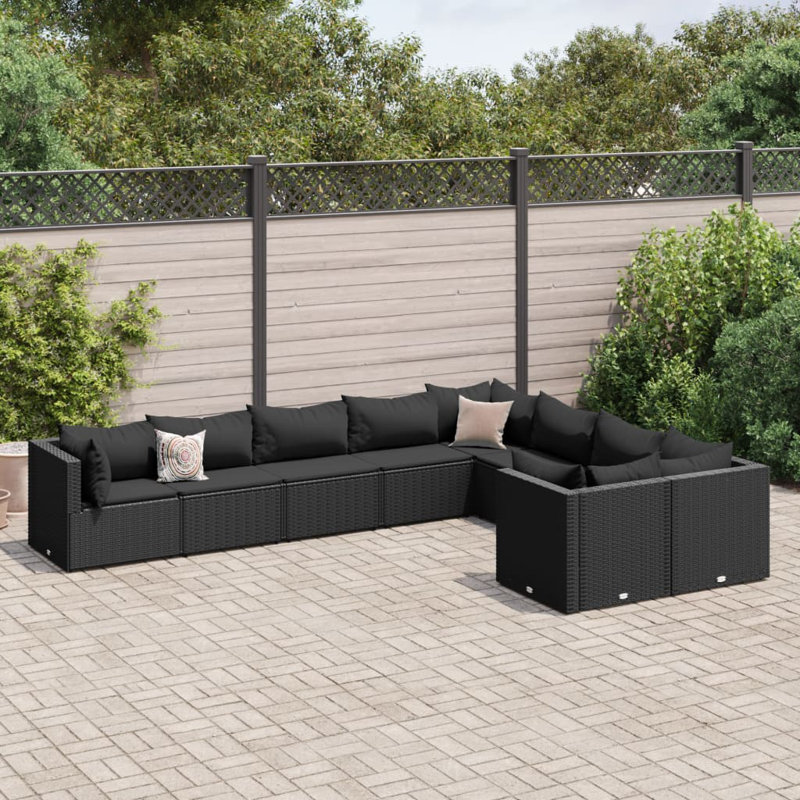  Patio Sofa Set Black, Black, Black