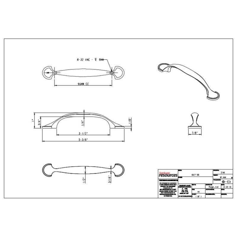 Watervale 3 3/4" Center to Center Arch Pull, Satin Nickel
