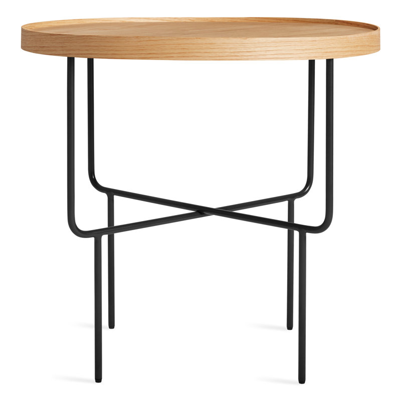Table d'appoint ronde Roundhouse, Chêne blanc, Noir