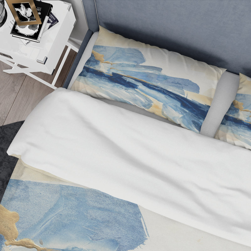 Ensemble de housse de couette Metallic Gold Indigo I - Modern Glam - Microfibre polyester