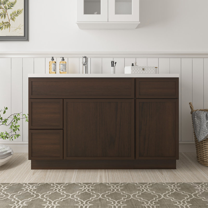 Base de meuble-lavabo simple 51 po seulement, Brun