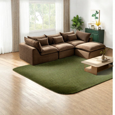 Canapé modulaire en velours côtelé 102 pouces Cloud Comfort Compression