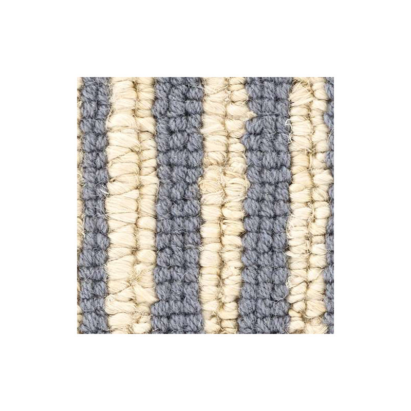 Calder Stripe Pewter Blue Handwoven Jute Rug, Rectangle 5' x 8'